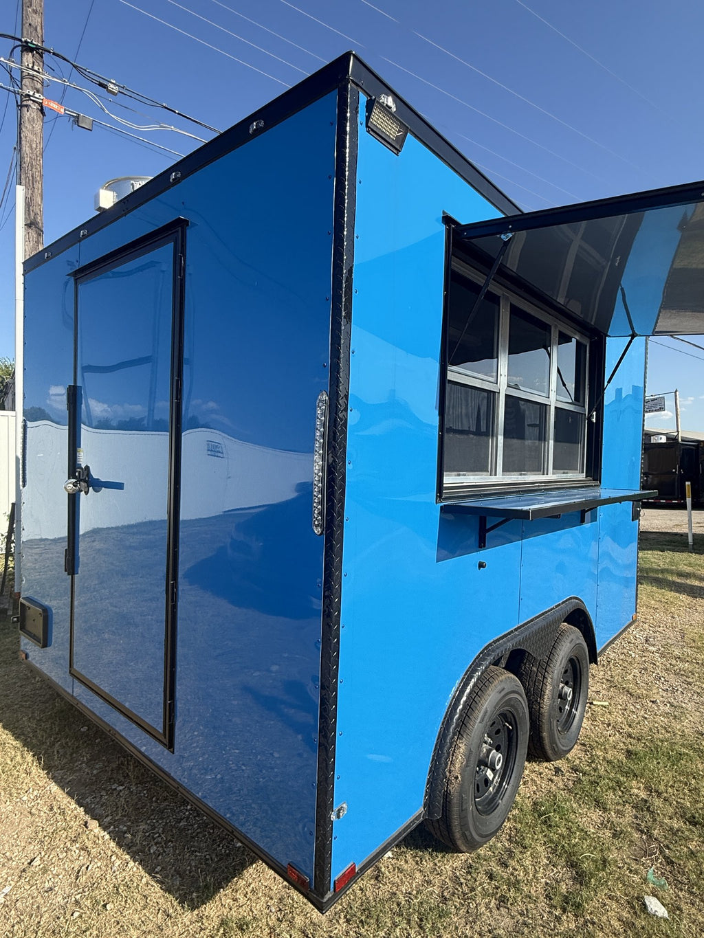 12 FT Blue Blackout Food Concession Trailer