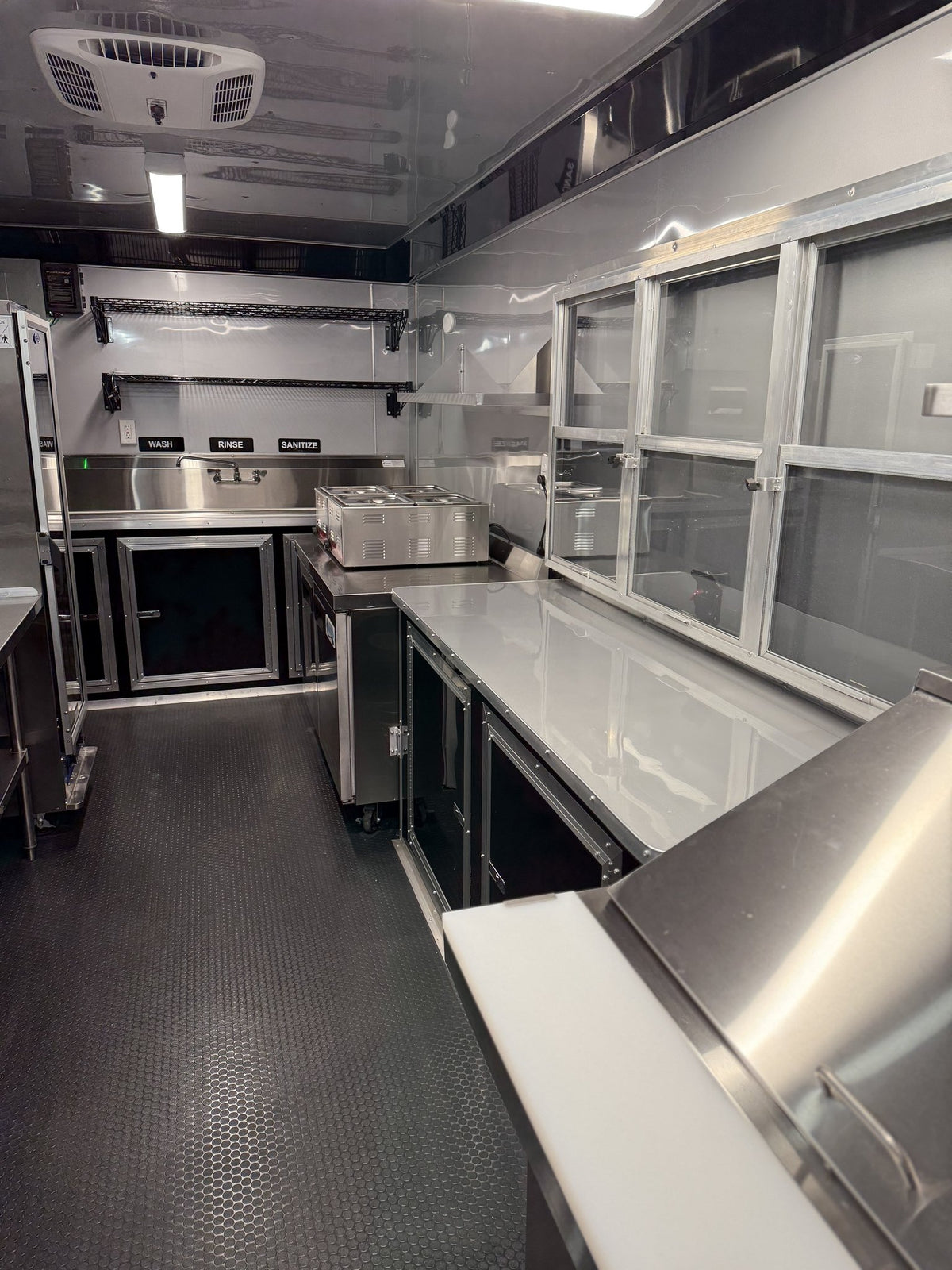 18 FT Blue Black Cooking Trailer
