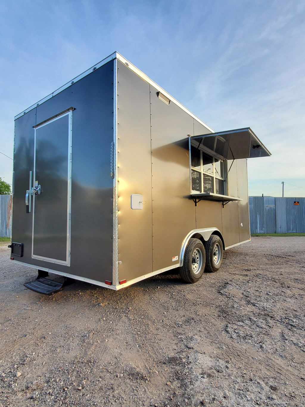 18 Ft Charcoal Gray Cooking Trailer