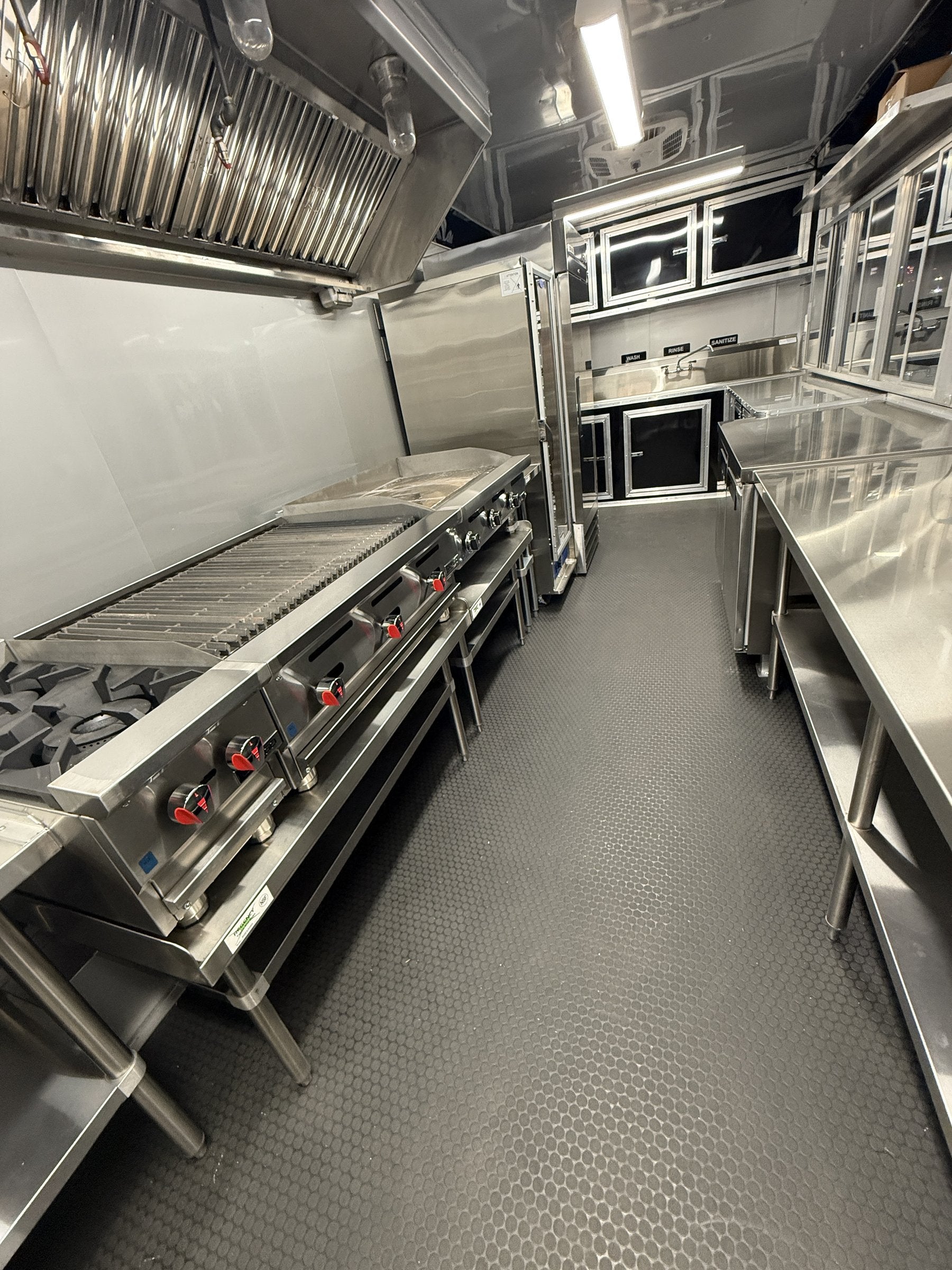26 FT concession porch trailer, fully loaded, interior cook line under the vent hood