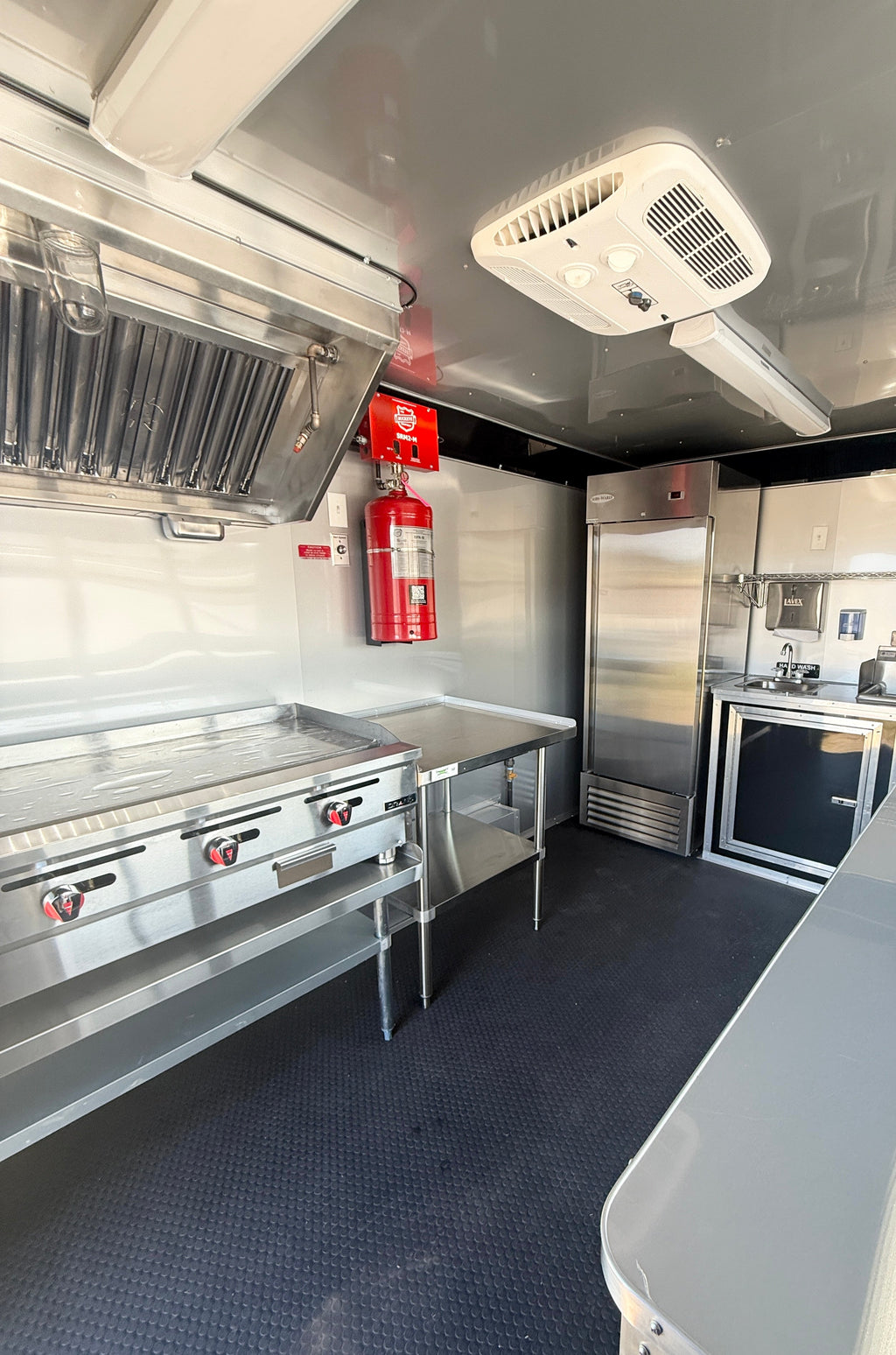 12 FT Blue Blackout Cooking Concession Trailer