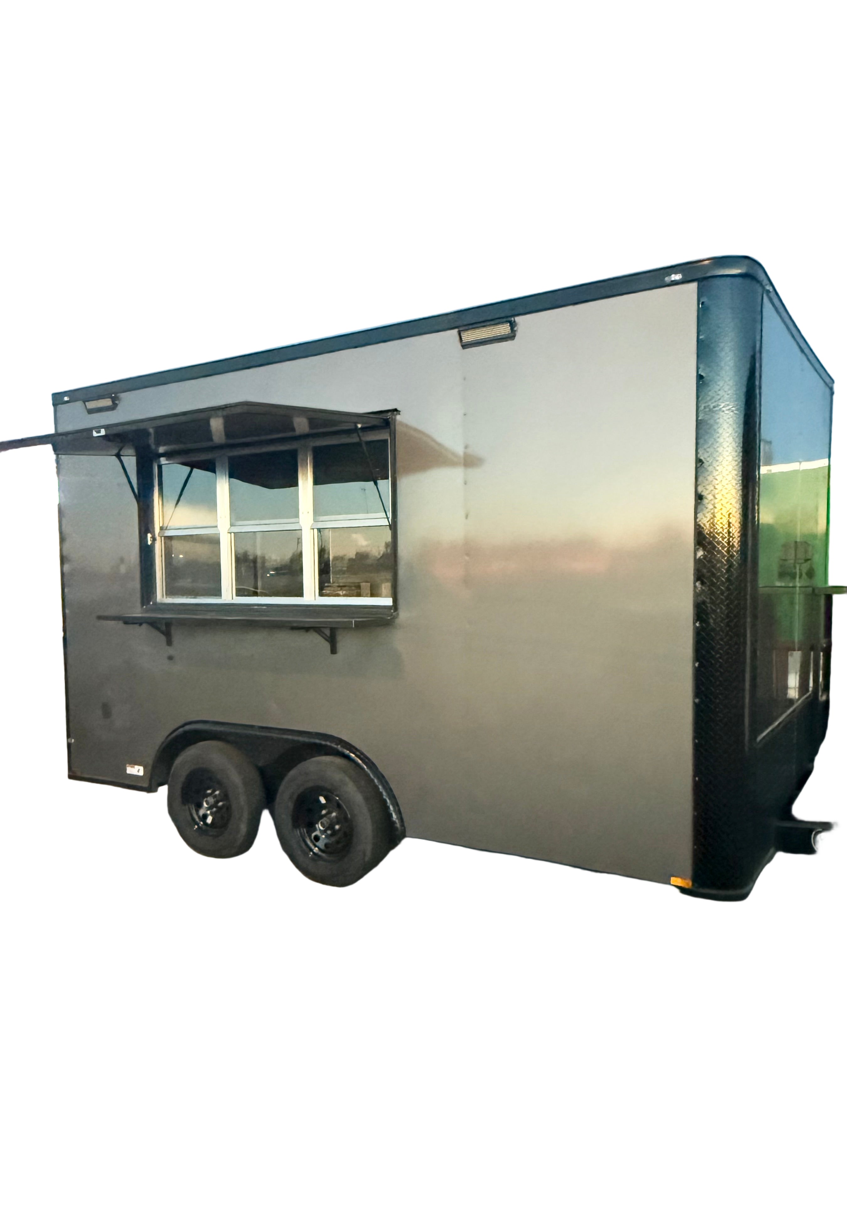 14 FT Charcoal Blackout Kitchen Trailer