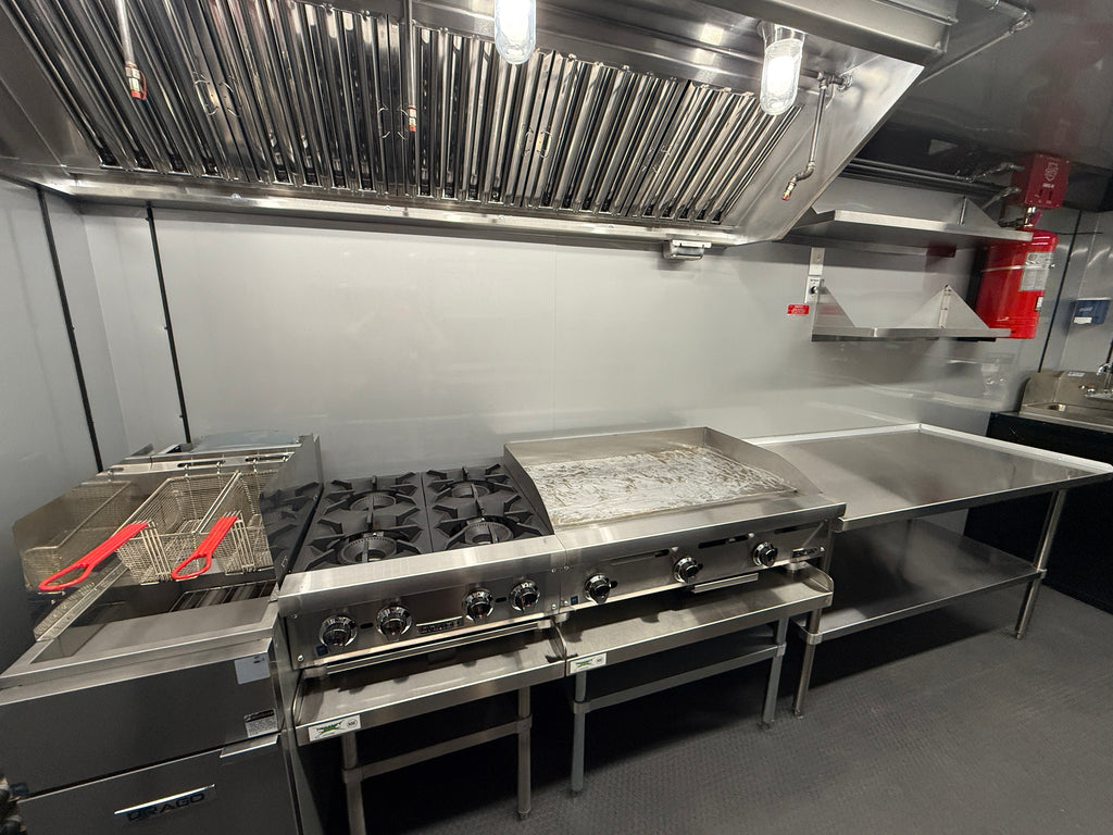 16 Ft Black Blackout Cooking Trailer