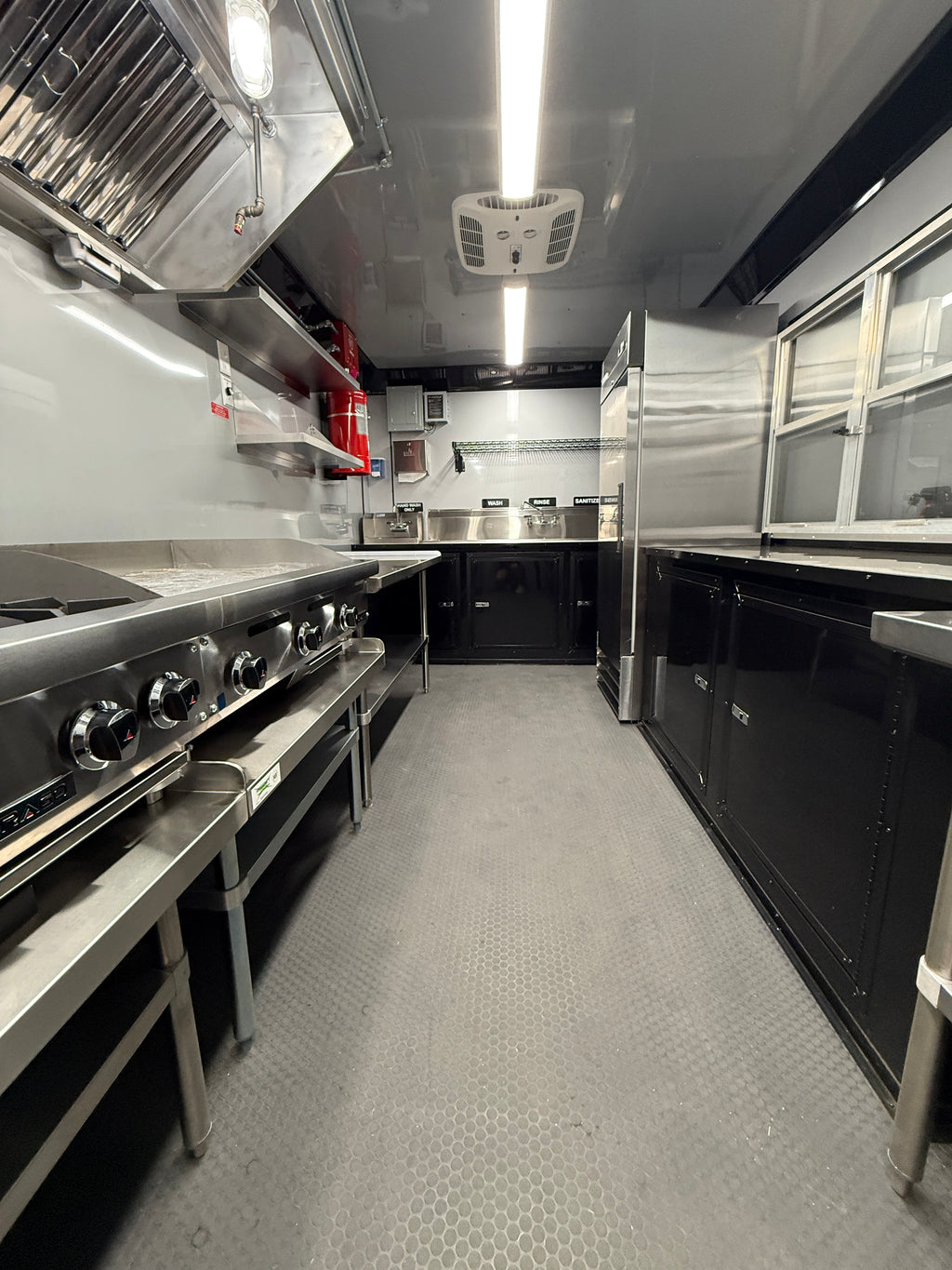 16 Ft Black Blackout Cooking Trailer