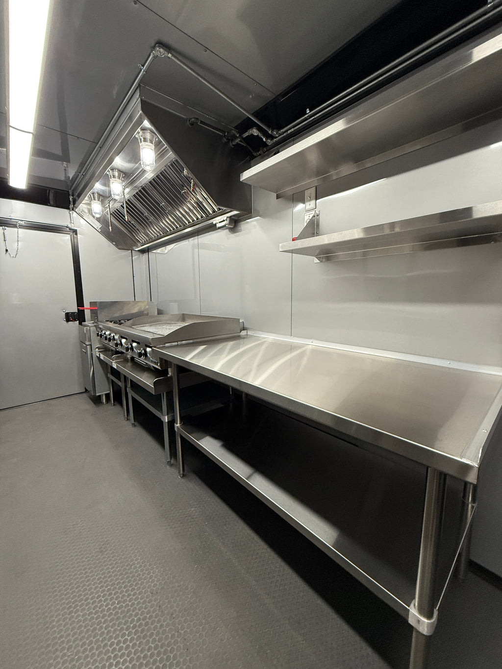 16 Ft Black Blackout Cooking Trailer
