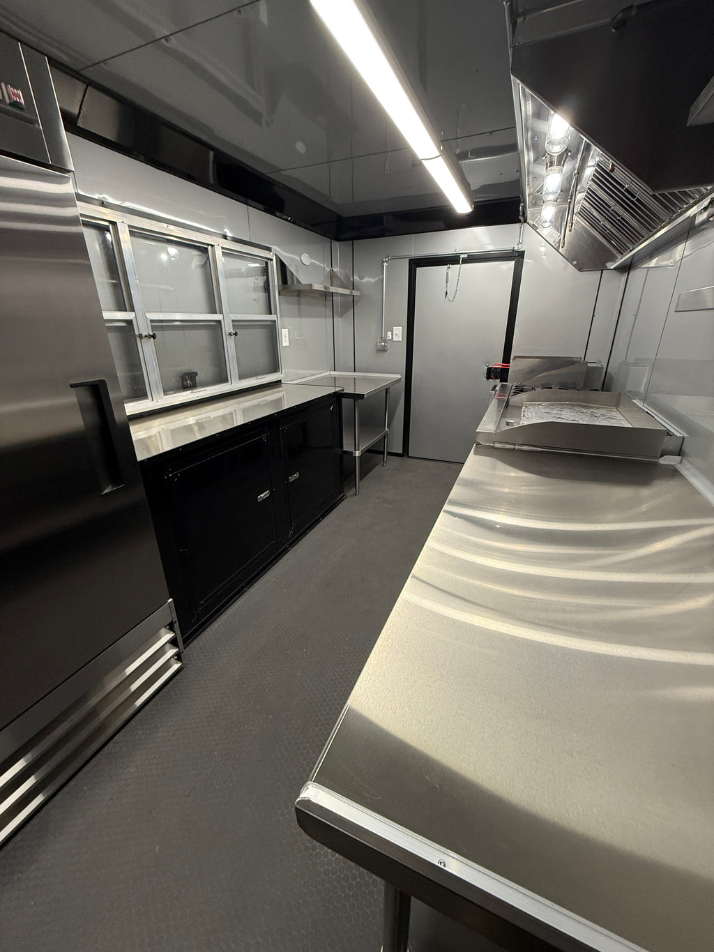 16 Ft Black Blackout Cooking Trailer