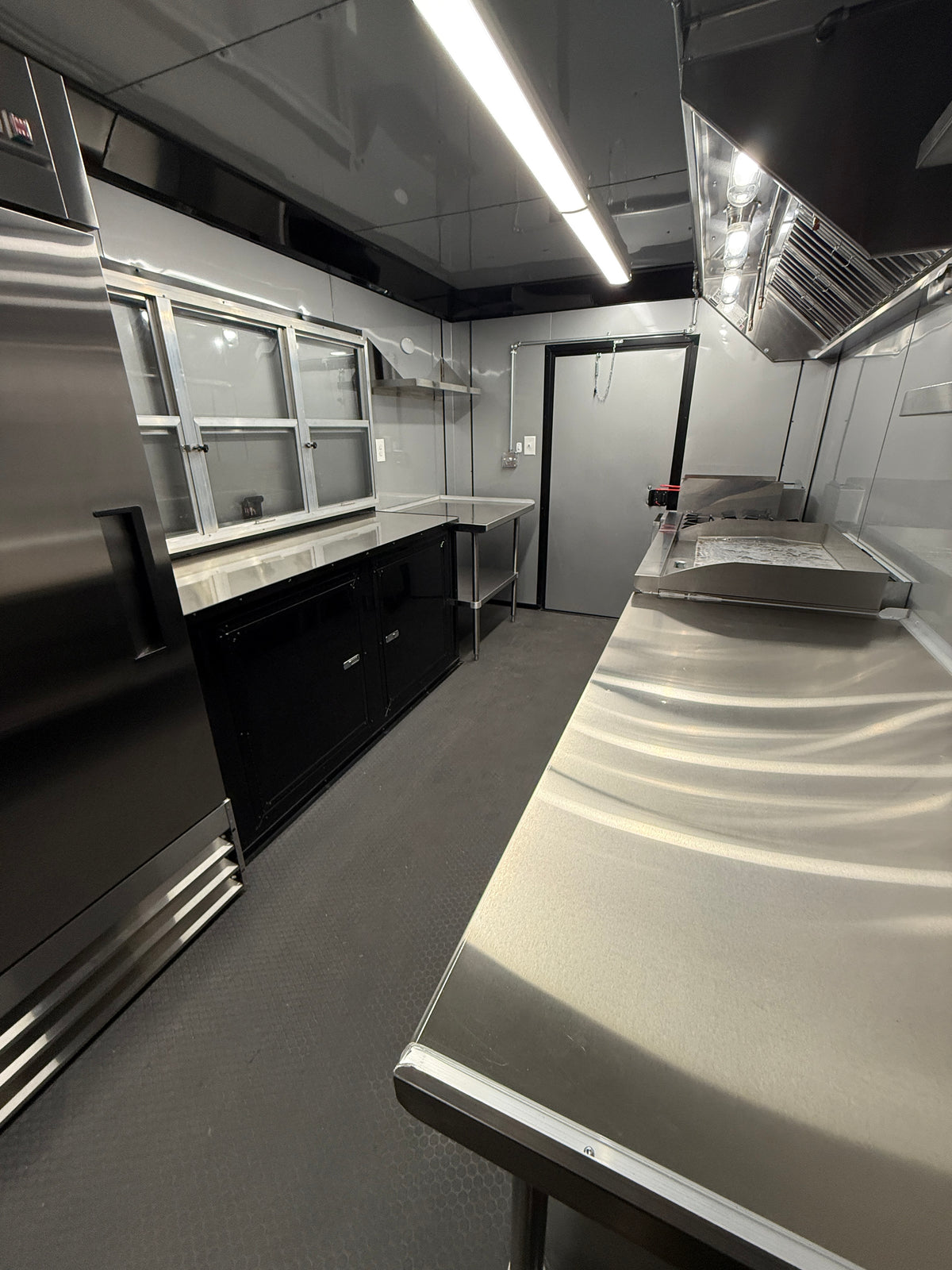 16 Ft Black Blackout Cooking Trailer