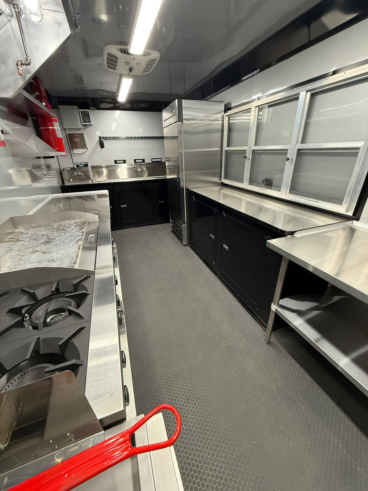 16 Ft Black Blackout Cooking Trailer
