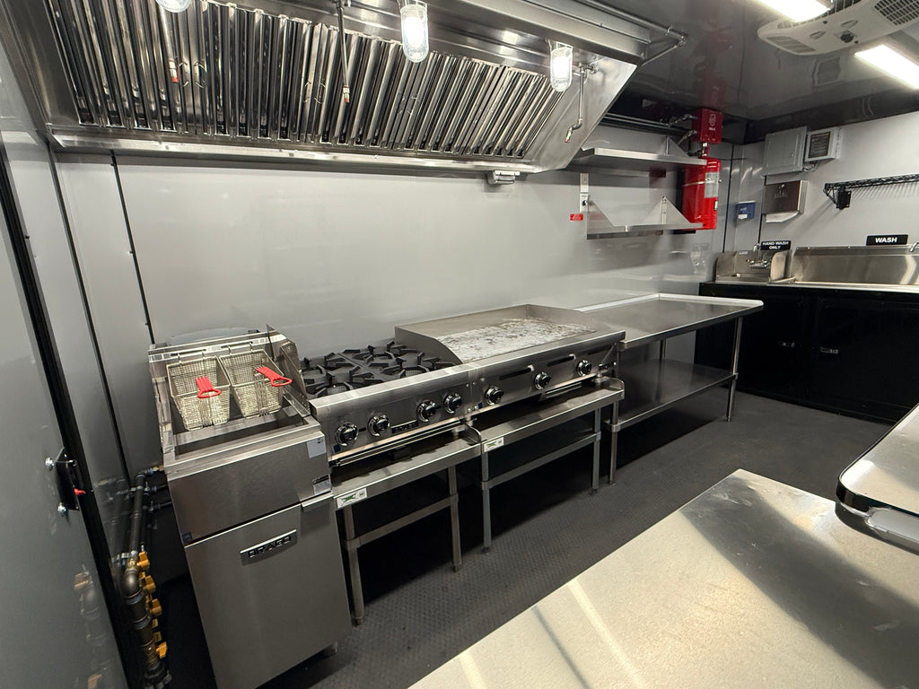 16 Ft Black Blackout Cooking Trailer